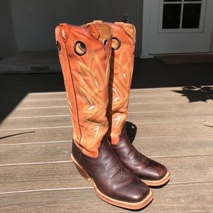 Tony Lama ladies 3R Magnolia Orange cowboy boots